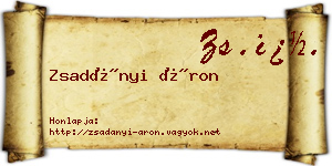 Zsadányi Áron névjegykártya