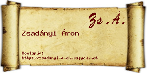 Zsadányi Áron névjegykártya