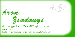 aron zsadanyi business card